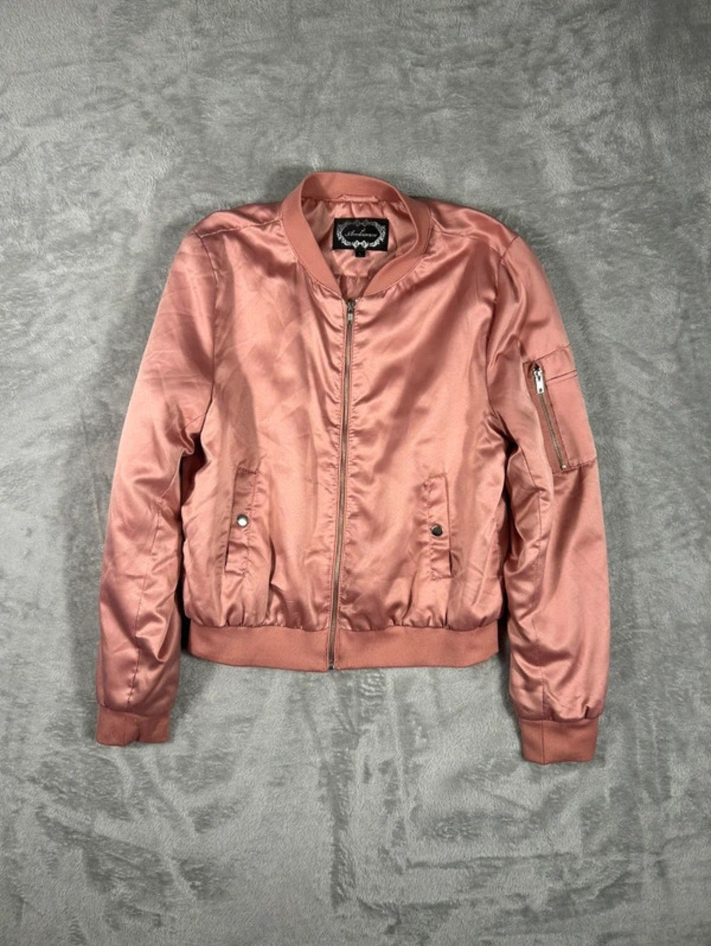 Ambiance satin bomber jacket PINK L